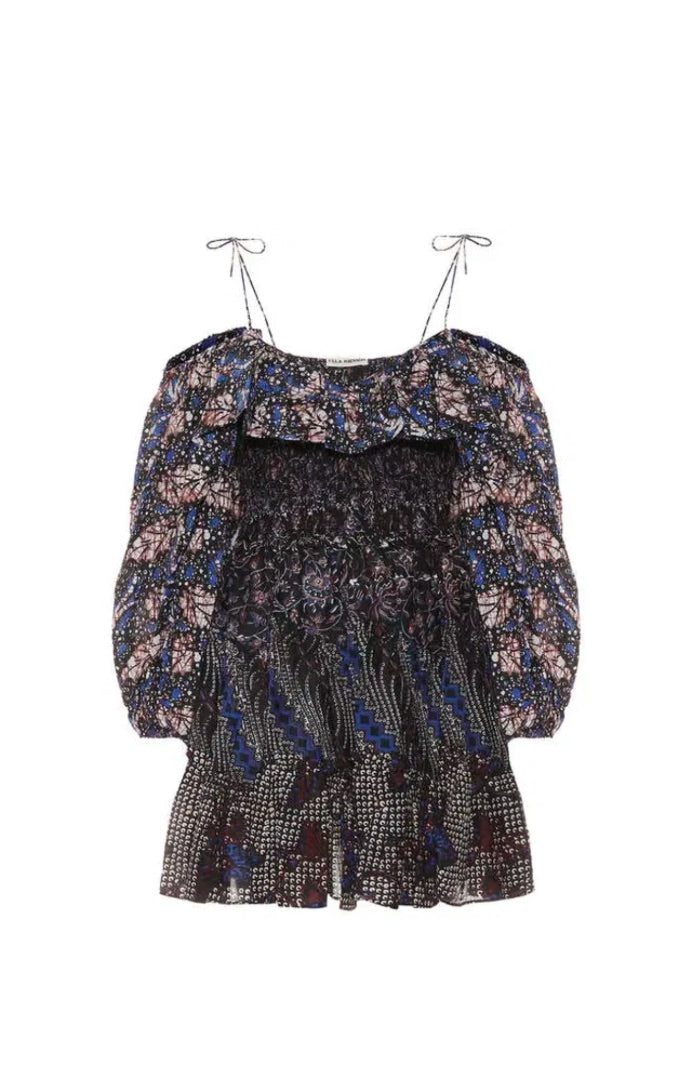 Ulla Johnson Jira Floral Off The Shoulder Ruffle Dress - Size 0 (XS)