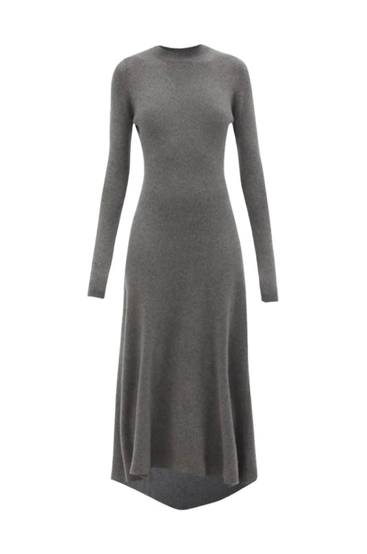 Raey Cashmere-blend Ribbed Fishtail Dress in Grey - Size XS