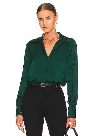 Anine Bing Mylah Shirt Emerald Green M