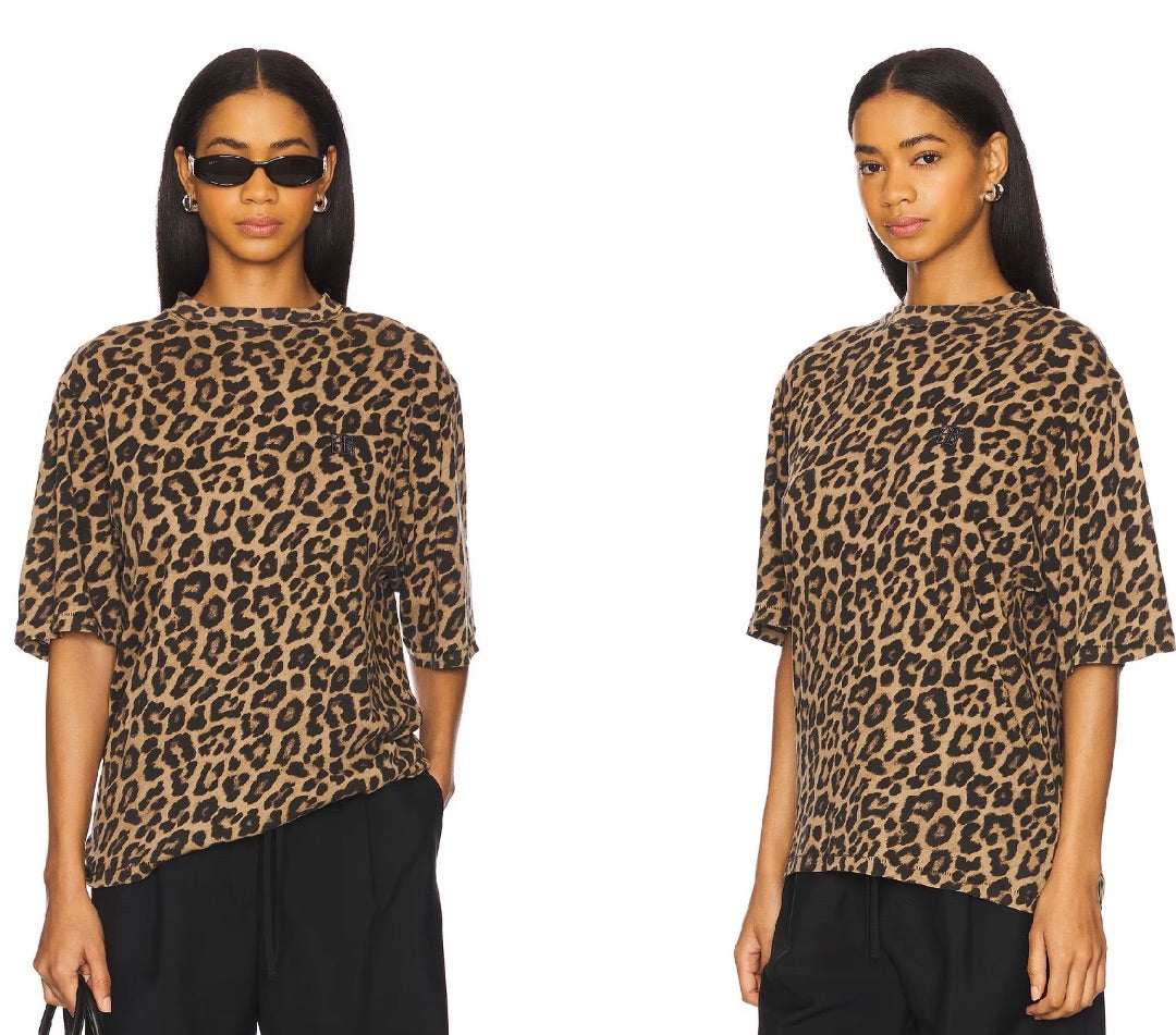 Anine Bing Avi Tee Leopard S