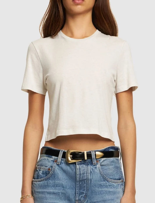 Saint Laurent Slim Cotton Cropped T-Shirt - Size M (Fits like an XS/S)
