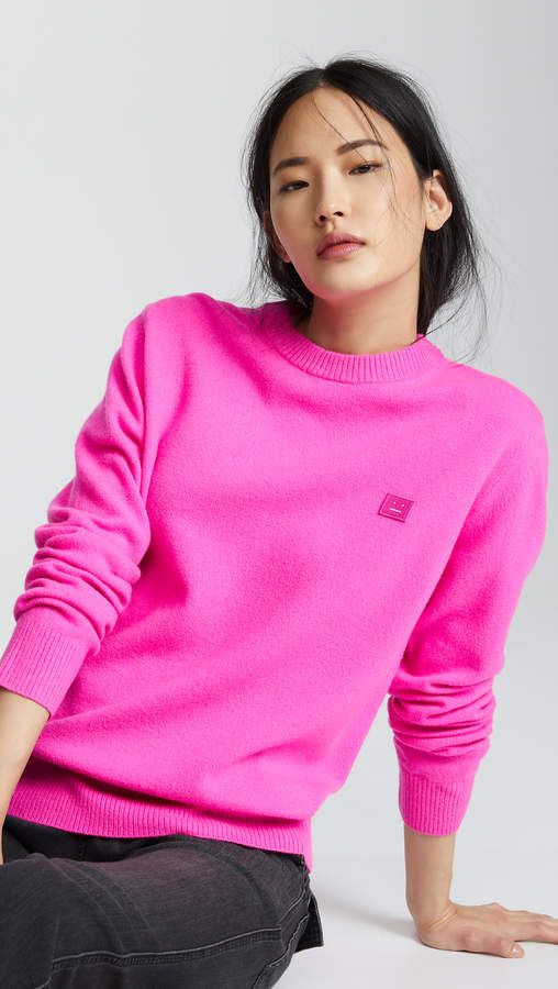 Acne Studios Nalon Face Appliquéd Wool Sweater M