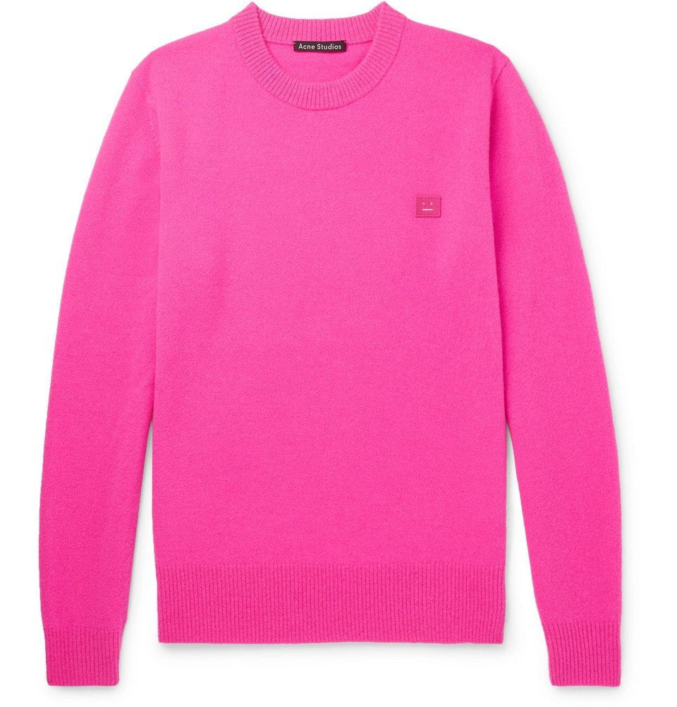 Acne Studios Nalon Face Appliquéd Wool Sweater M
