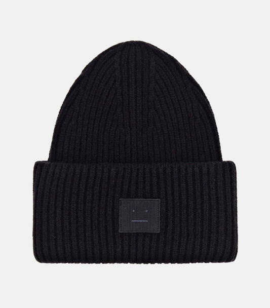 Acne Studios black Pansy Wool Beanie