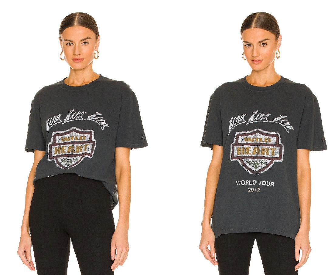 Anine Bing Lili Bing Tour Tee Washed Black S