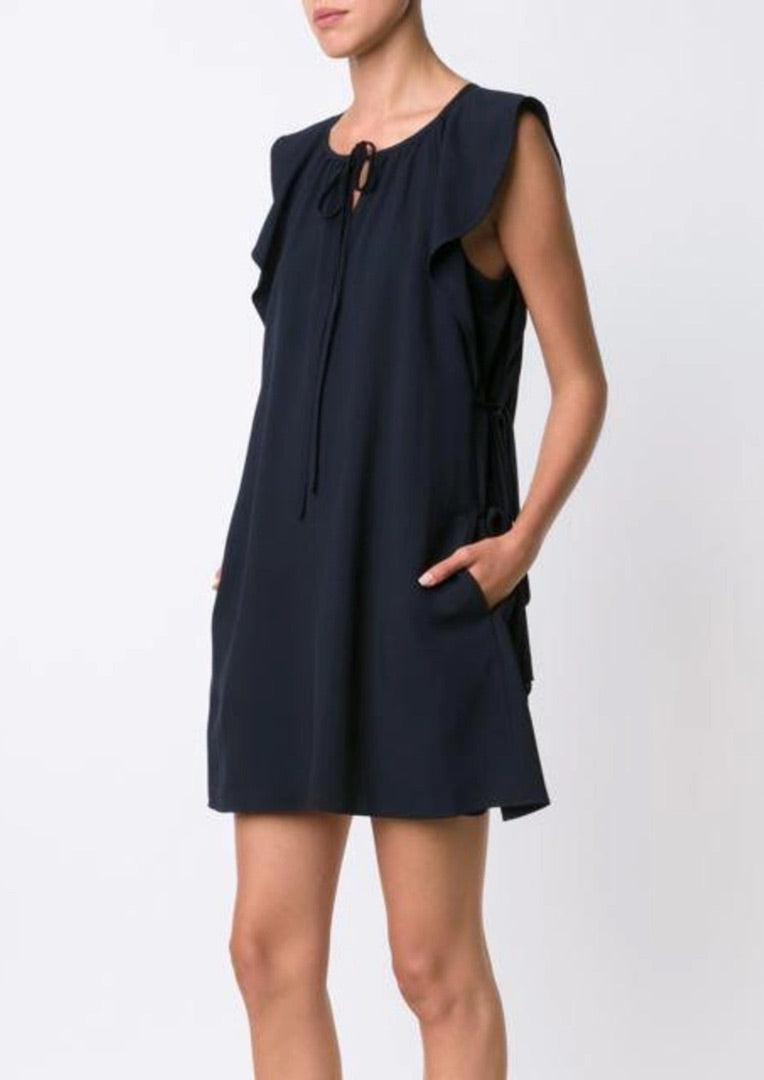 Chloe Cady Dress in Navy - Size 36