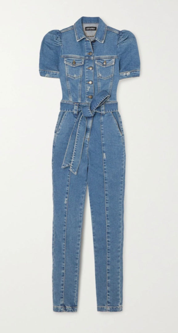 Retrofete Tori Distressed Jumpsuit BNWT - Size Small