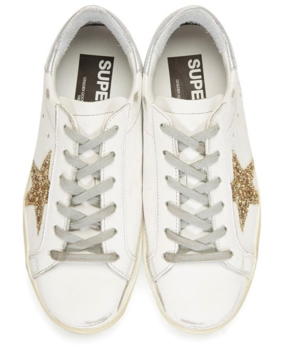 Golden Goose Gold Glitter Superstar Sneaker 38