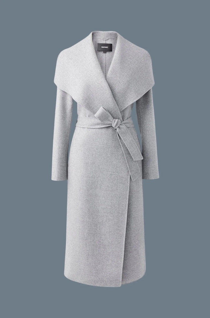 Mackage Double-Face Wool Wrap Coat in Grey BNWT - Size XL