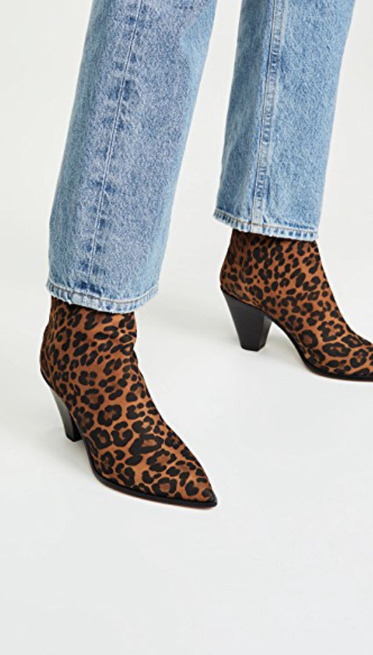 Aquazzura Saint Honore' 70mm Booties In Leopard - Size 36 (Fits like a 37)