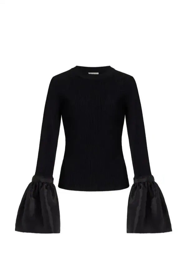 Jonathan Simkhai Agata Satin Trimmed Rib Knit S