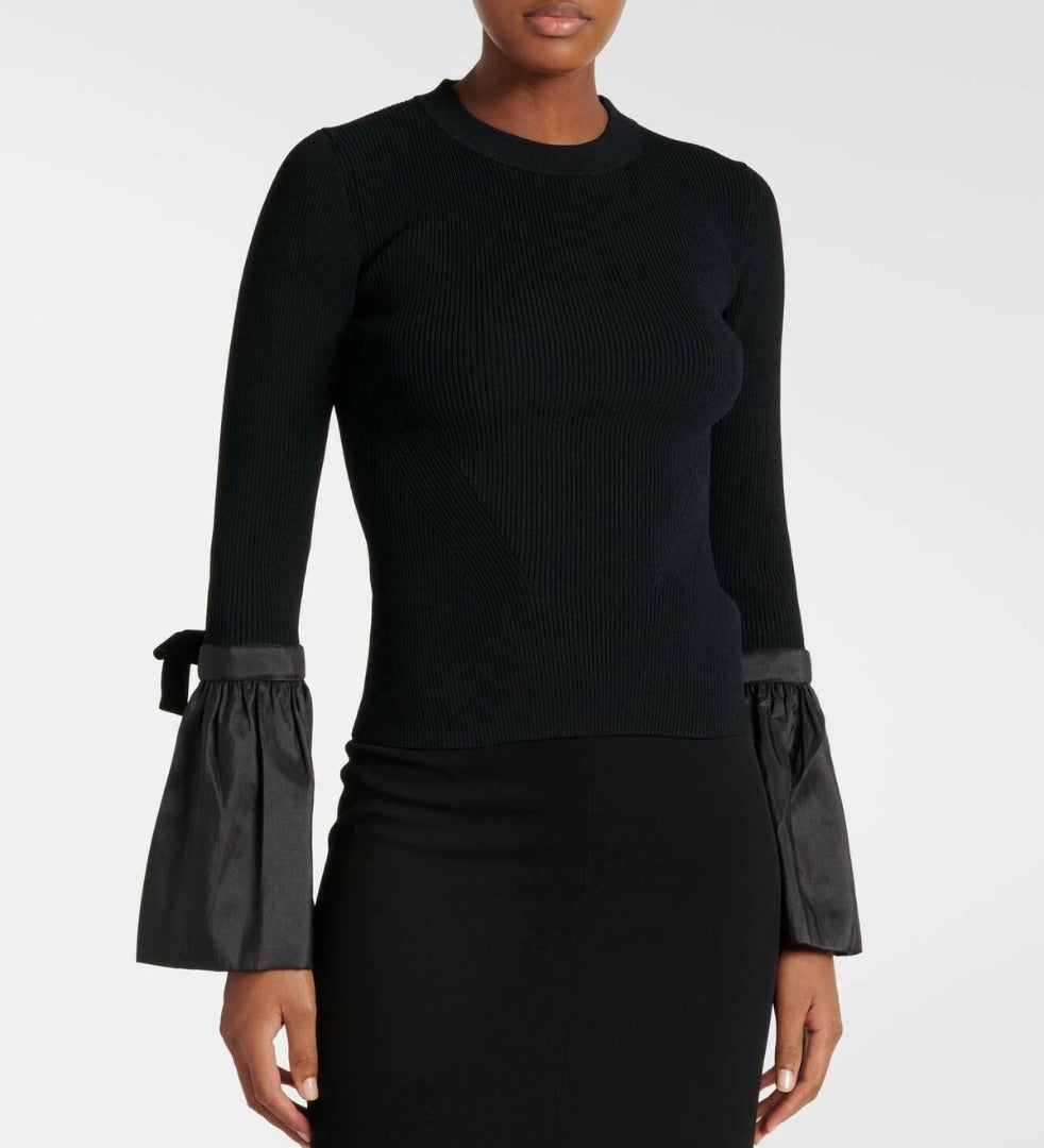 Jonathan Simkhai Agata Satin Trimmed Rib Knit S