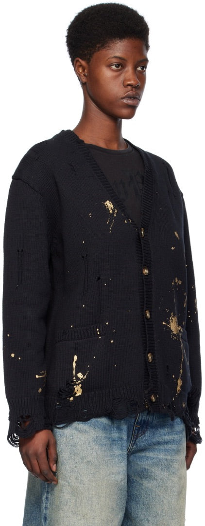 R13 Boyfriend Paint Splatter Cardigan XS
