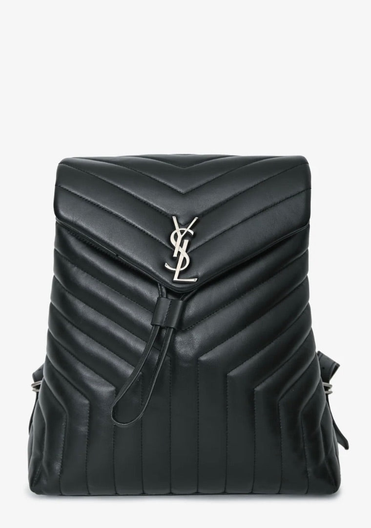 Saint Laurent Black Leather Medium LouLou Backpack