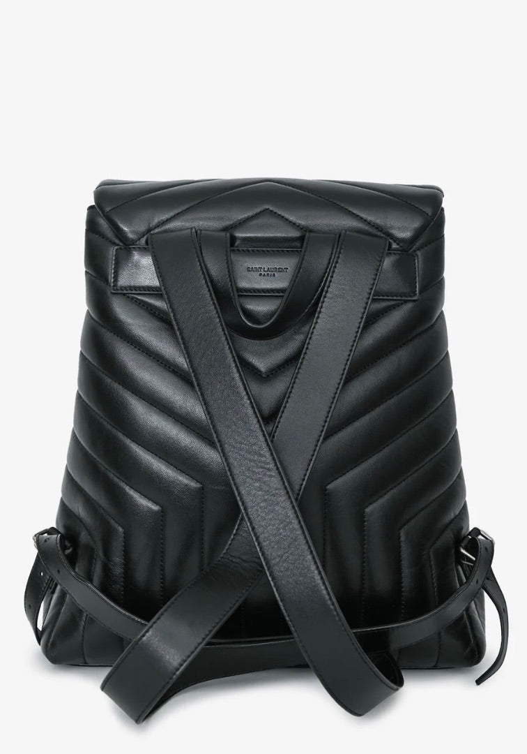 Saint Laurent Black Leather Medium LouLou Backpack