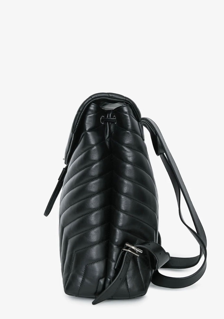 Saint Laurent Black Leather Medium LouLou Backpack