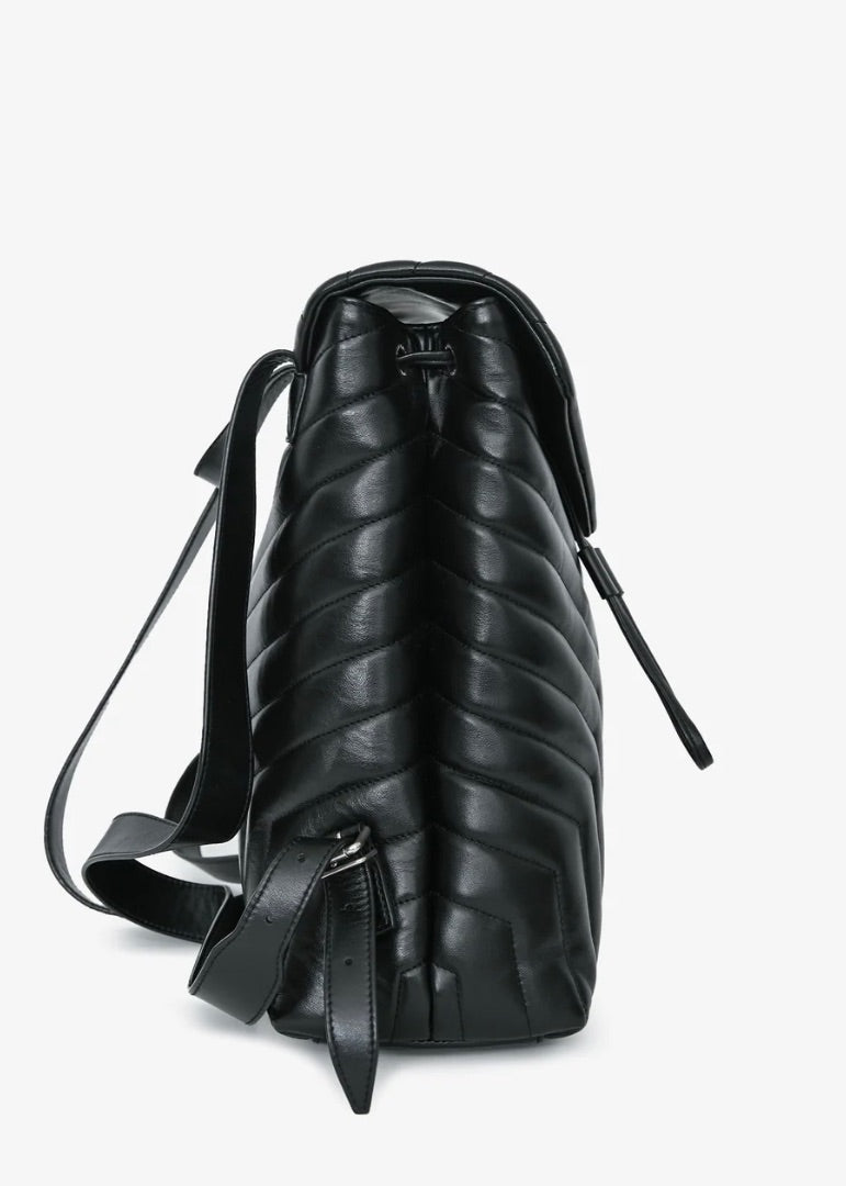 Saint Laurent Black Leather Medium LouLou Backpack
