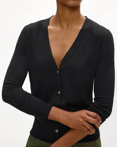 Theory Black V-Neck CardiganL