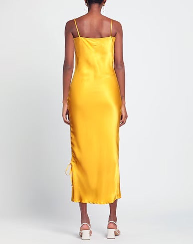 Pinko Long Dress in Golden Yellow - Size M