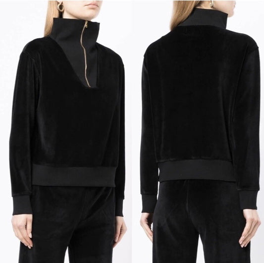 Nili Lotan Bentley Velour Quarter Zip XS