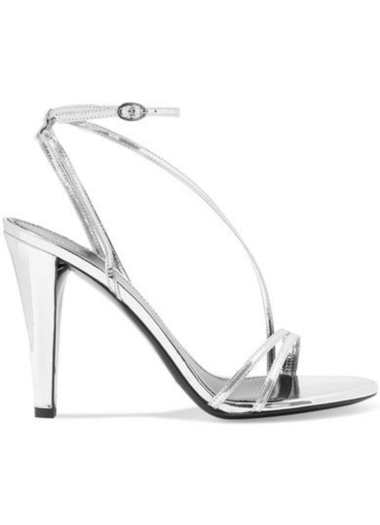 Isabel Marant Heeled Slingback Sandals In Silver - Size 40