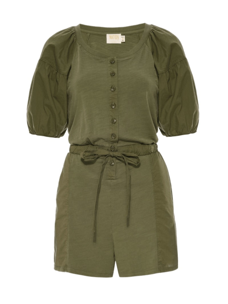 Nation LTD Garner Combo Romper in Ivy BNWT - Size XS