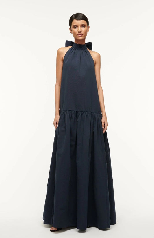 Staud Midi Marlowe Dress in Navy BNWT - Size Large (Fits like a L/XL)