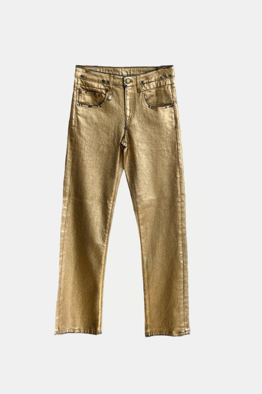 R13 Boy Straight Jean in Gold Indigo Stretch - Size 26