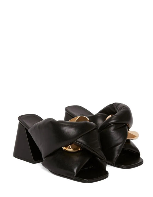 JW Anderson Chain Twist 80mm Sandals in Black 37