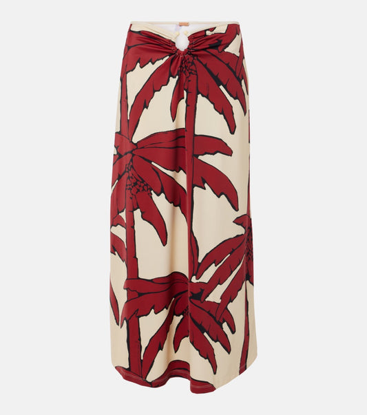 Johanna Ortiz Palms Breath Of Life Printed Midi Skirt - Size 4