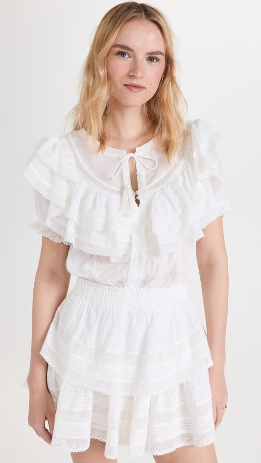 LoveShackFancy Liv Dress in White - Size Small (Missing Tassles)