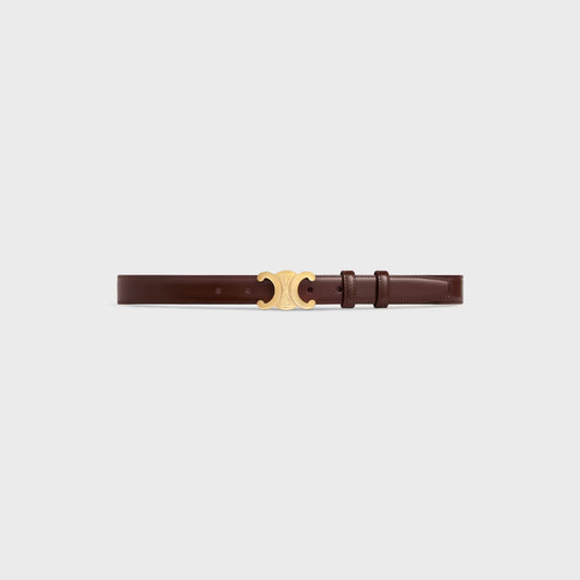 Celine Medium 25MM Triomphe Belt in Chestnut Taurillon Leather - Size 80