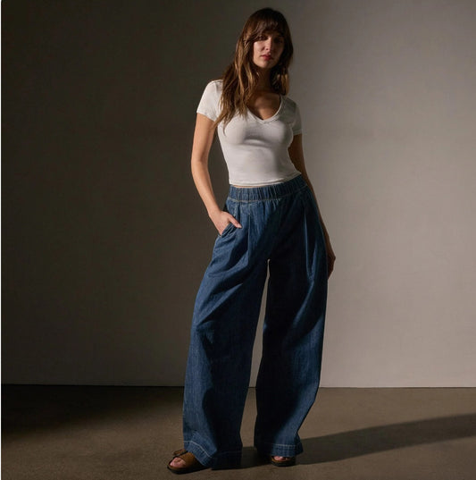 James Perse Pleated Denim Pants - Size 1 (S/M)