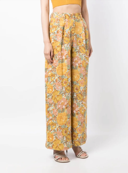 Faithfull The Brand Circa Floral-Print Linen Trousers - Size 6