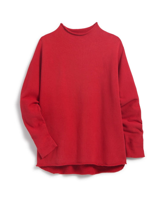 Frank & Eileen Effie L/S Funnel Neck Capelet In Crimson - Size XS