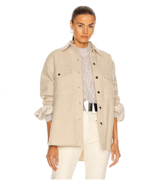 Isabel Marant Etoile Faxon Coat in Ecru - Size 34