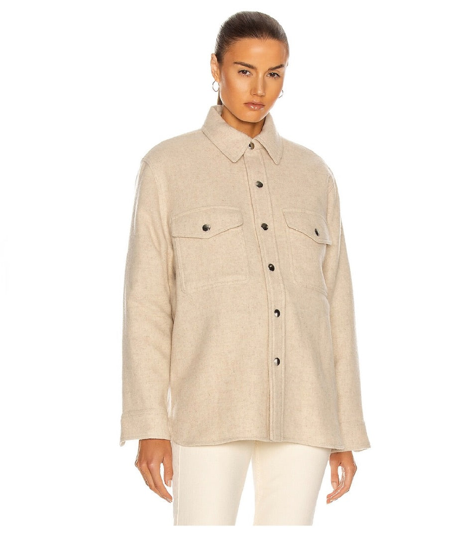 Isabel Marant Etoile Faxon Coat in Ecru - Size 34