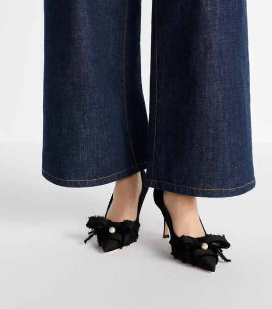 Dior Adiorable Black Fringed Grosgrain Pumps - Size 37.5