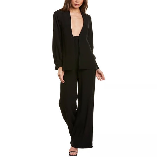Staud Catch Crepe Jumpsuit in Black - Size 8 (Brand New)