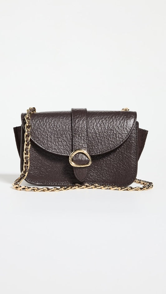 Ulla Johnson Esme Small Chain Crossbody Bag in Chocolate (Brand New)