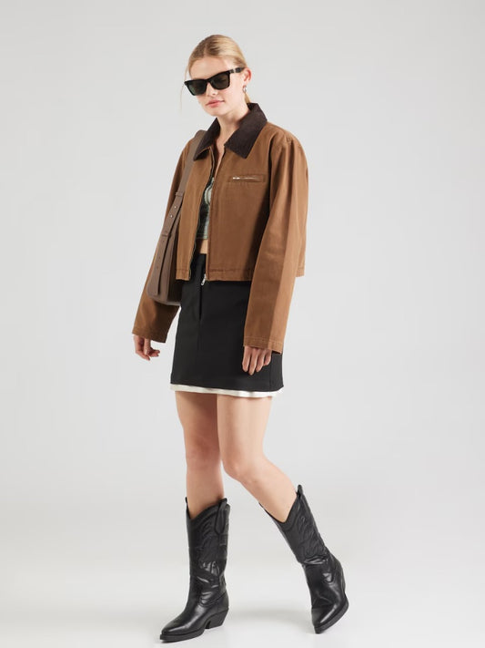 ONLY 'ONLCAVA' Barn Jacket in Caramel/Dark Brown BNWT - Size XS