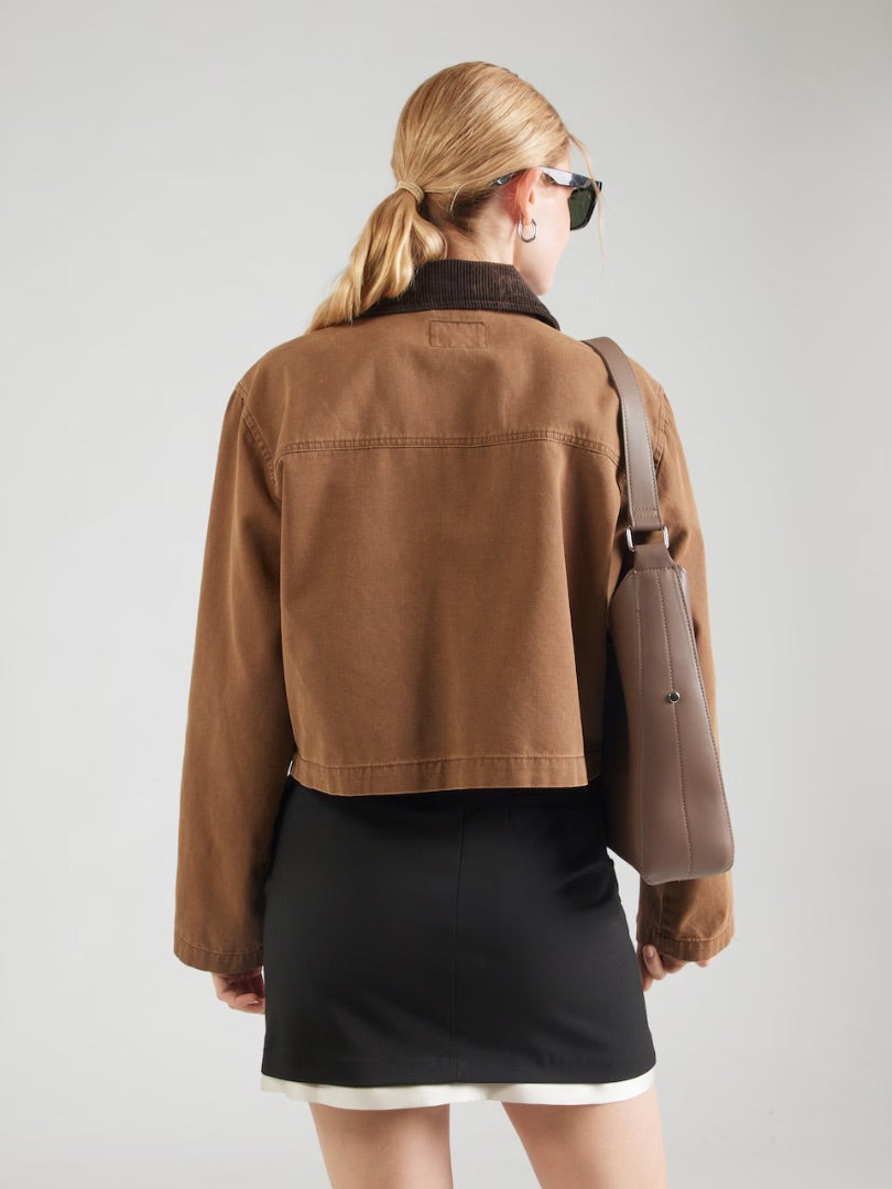 ONLY 'ONLCAVA' Barn Jacket in Caramel/Dark Brown BNWT - Size XS