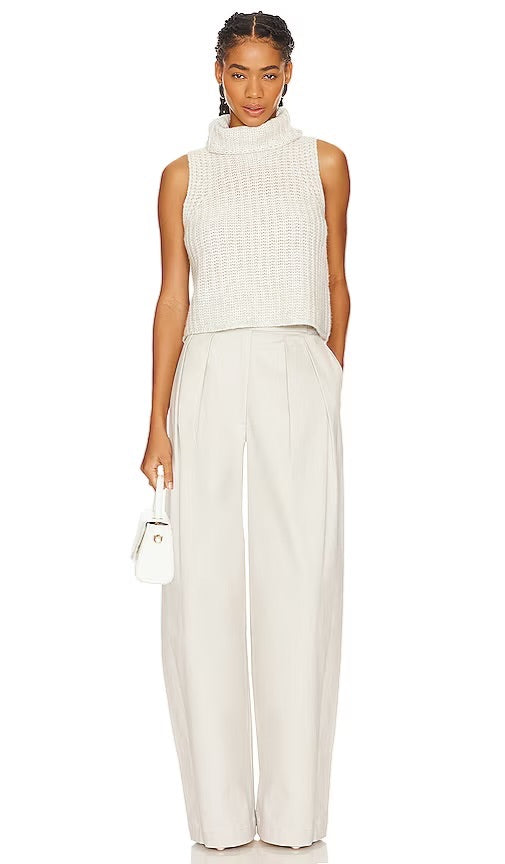 Sablyn Sleeveless Cashmere Turtleneck in Ivory - Size XS