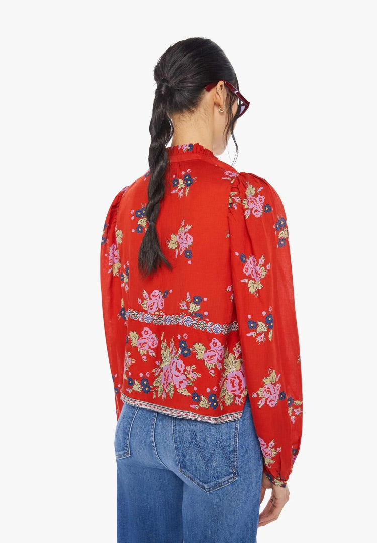 Alix Of Bohemia Annabel Shirt - Red Carmine - Size XS