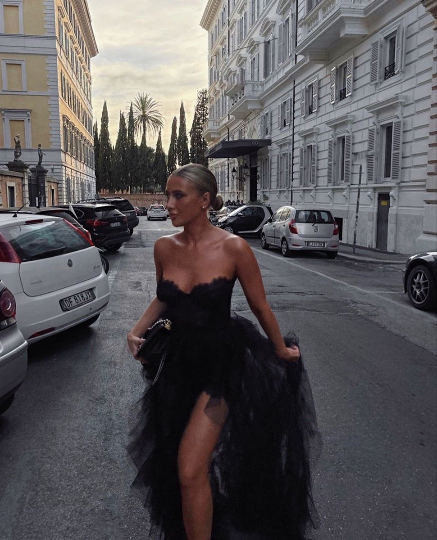 For Love & Lemons x REVOLVE Bustier Gown in Black - Size Small