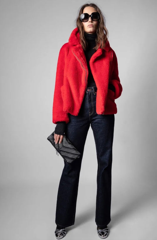 Zadig & Voltaire Freeze Color Faux Fur Coat - Size M