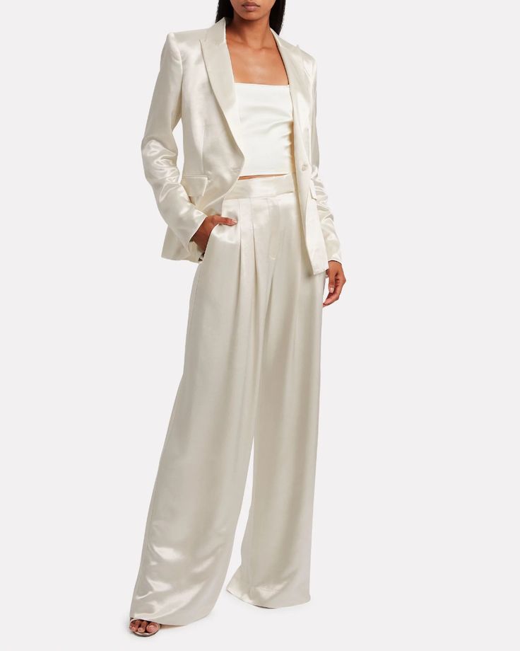 Veronica Beard Athens Satin Dickey Jacket (Size 4) & Noel Pant (Size 2, hemmed) Set