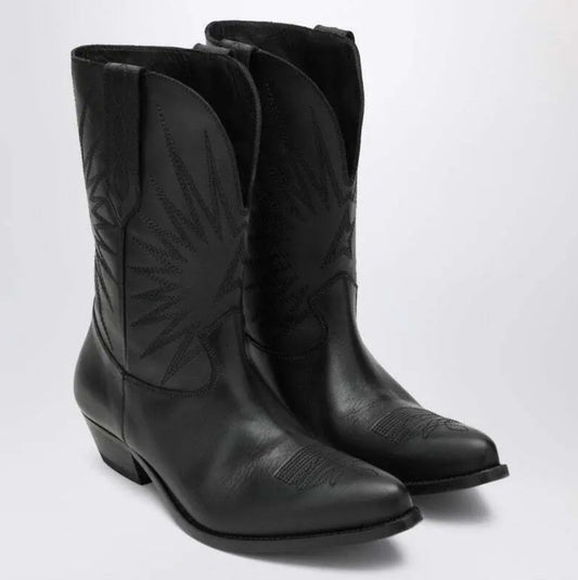 Golden Goose Wish Star Leather Boots in Black - Size 37