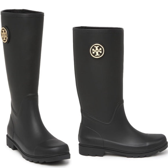 Tory Burch Sarah Tall Rain Boots - Size 8