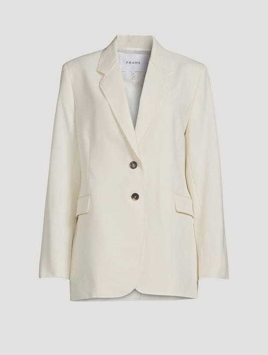 Frame Oversized Raw Hem Blazer - Size Small